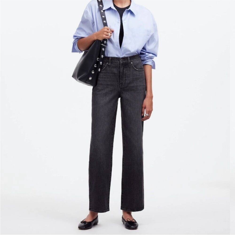 BNWT Madewell Black The Perfect Vintage Wide-Leg Jean
